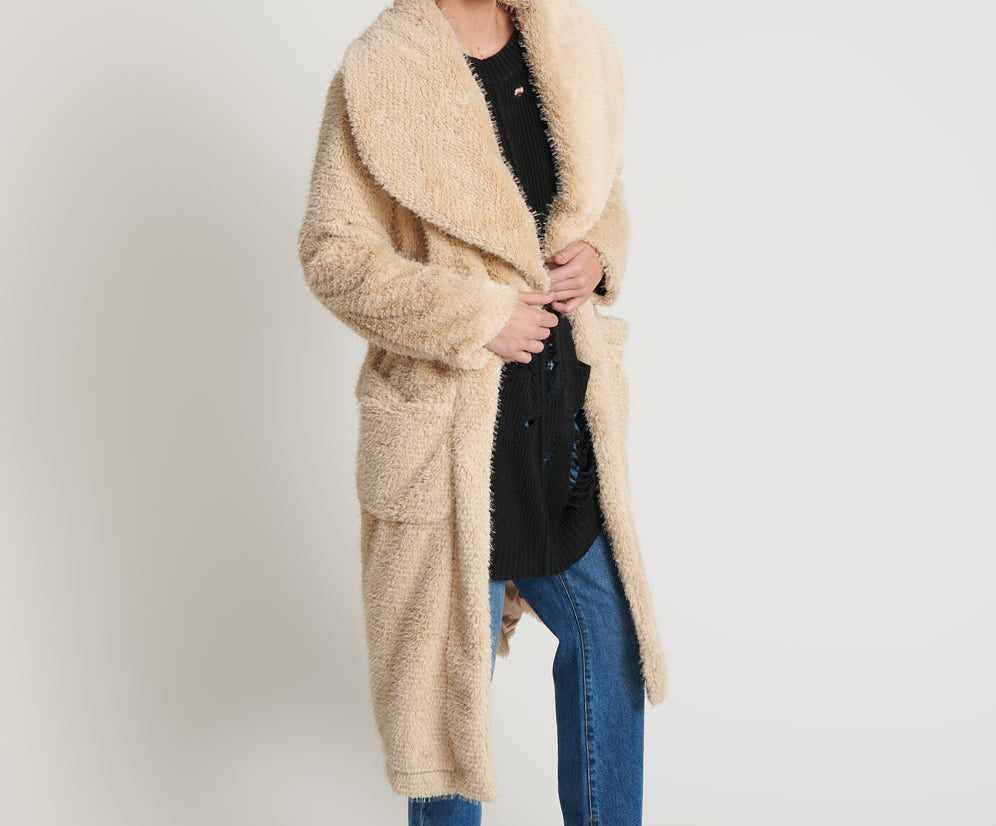The Wonderland Faux Fur Coat - Cream