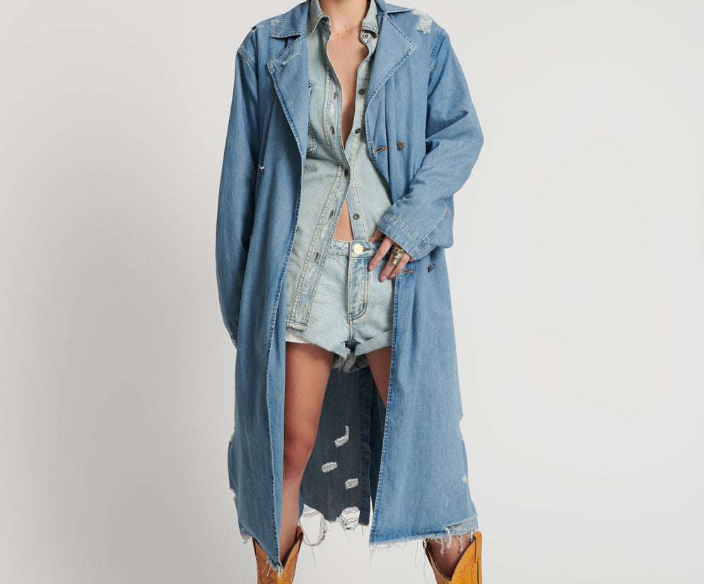 Denim Trench Coat - Pacifica
