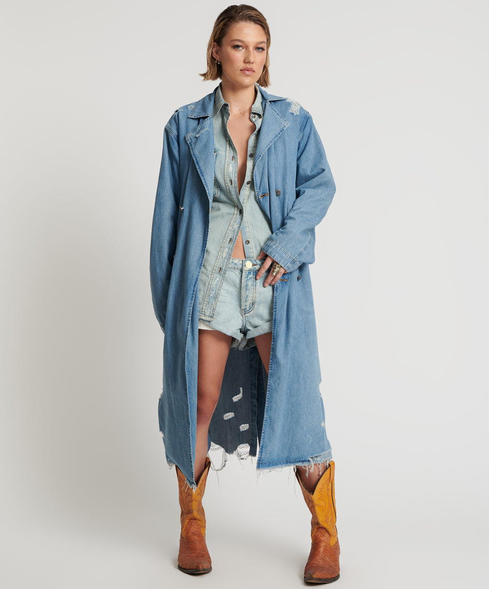 Denim Trench Coat - Pacifica