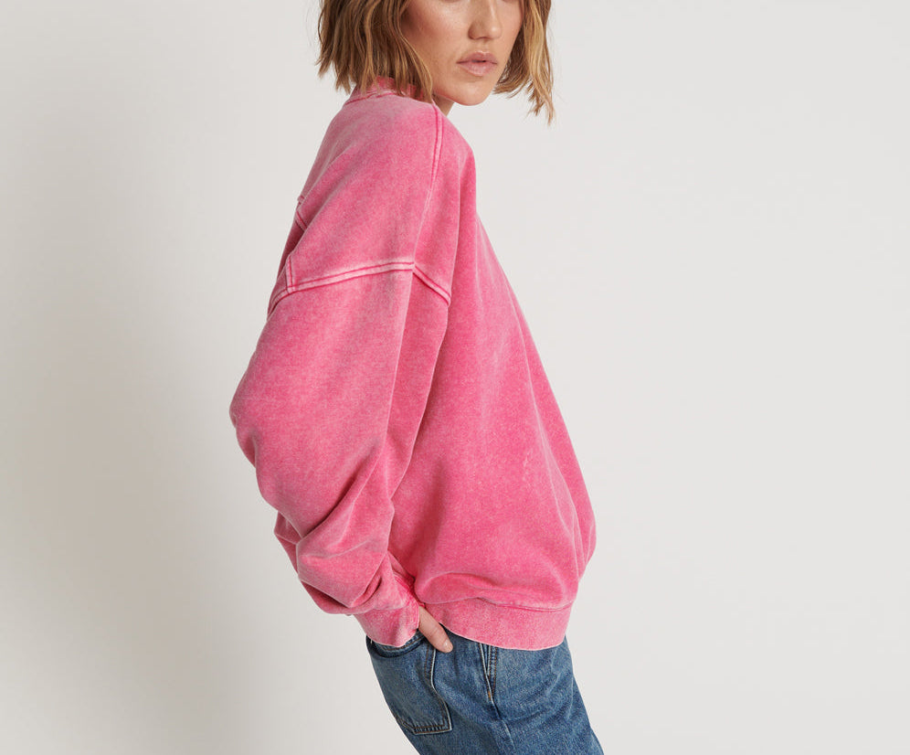 PINK BOWER BIRD RETRO SWEATER