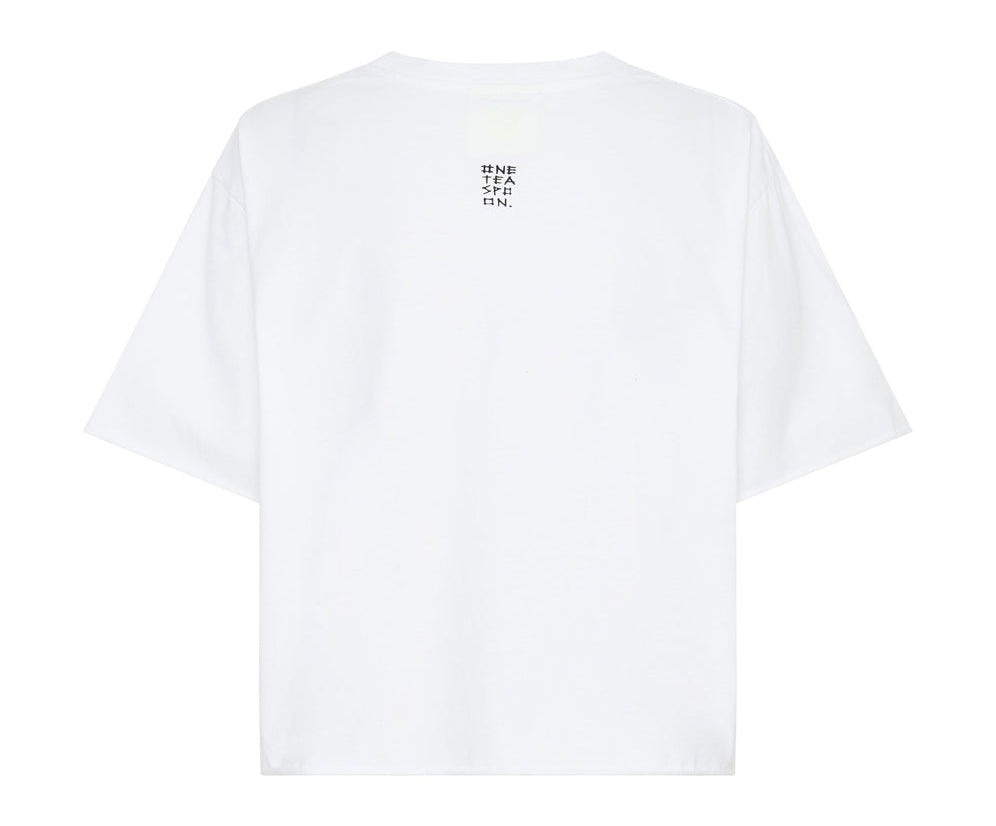 WHITE CROPPED FUTURE TEE