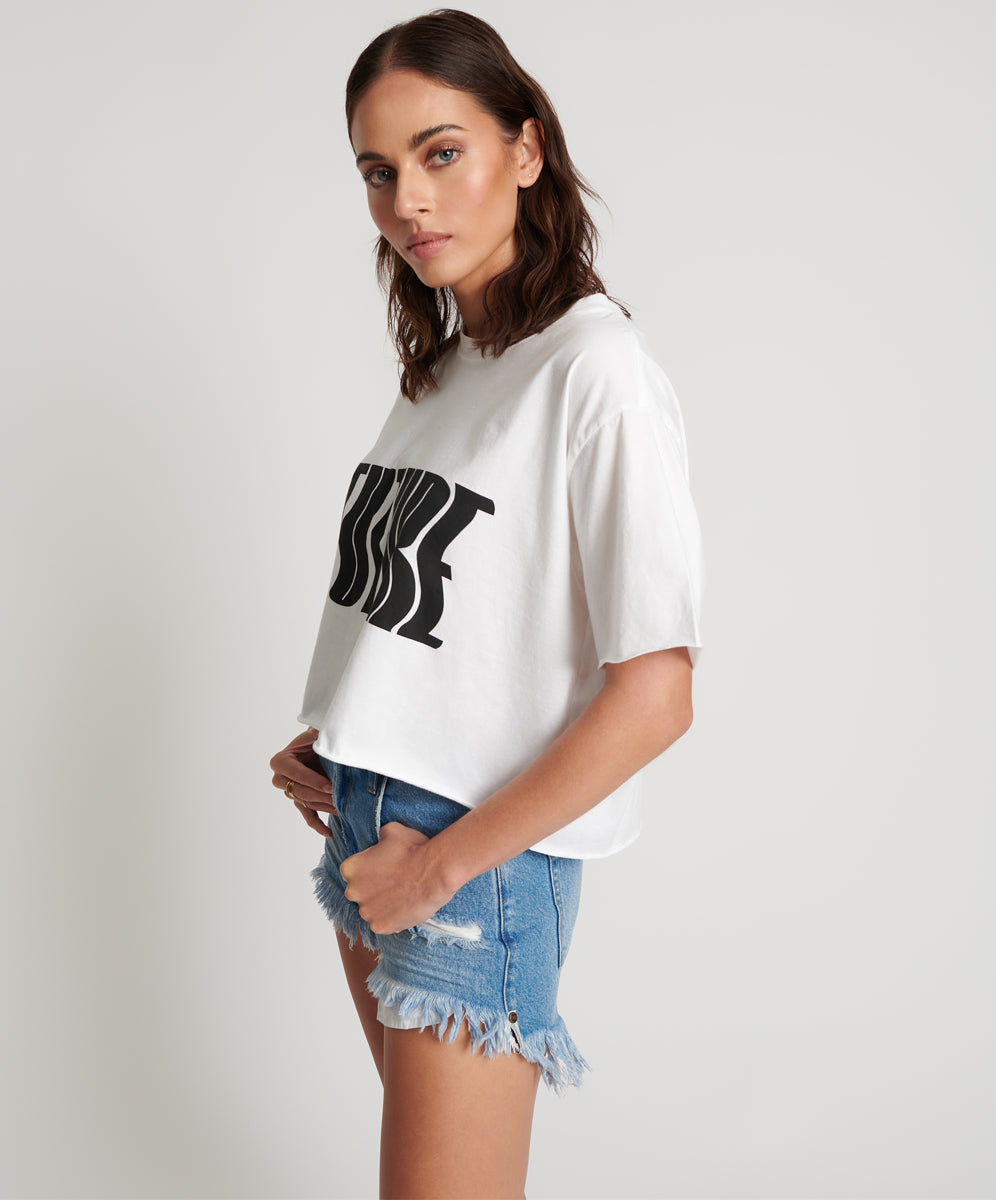 Products WHITE CROPPED FUTURE TEE