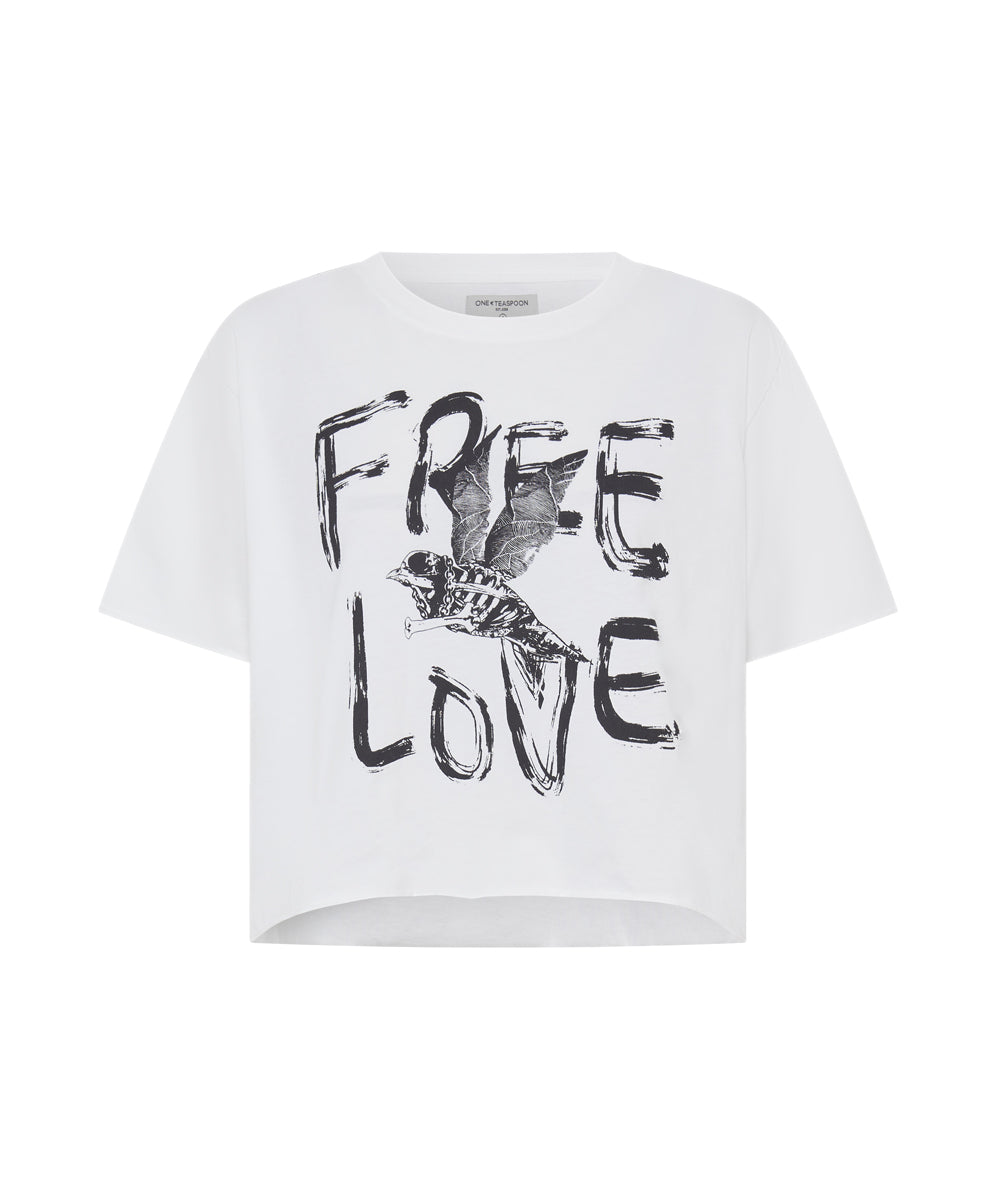 Products FREE LOVE CROPPED TEE