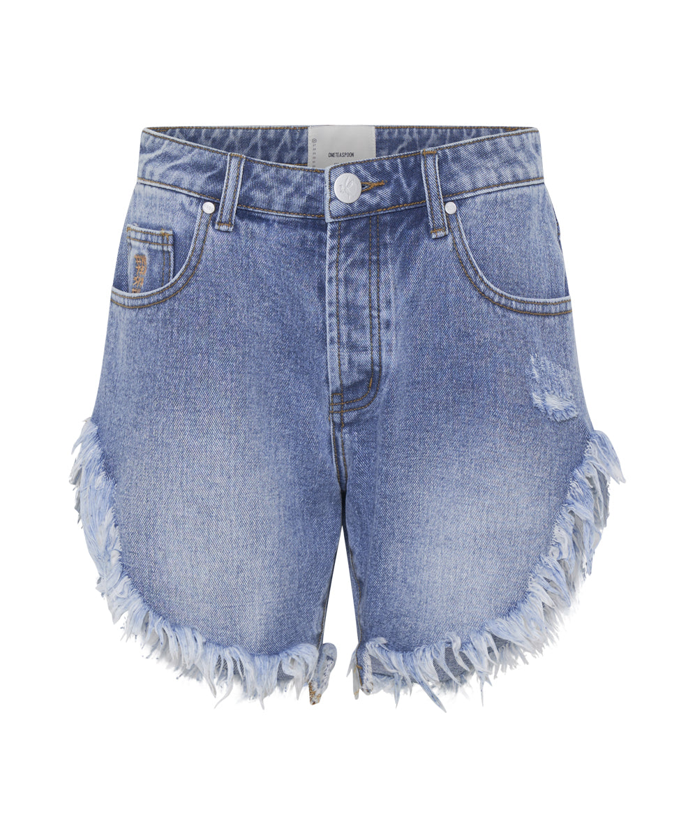 Outlet Sale Women's Denim WORN BLUE FRANKIES LONG LENGTH DENIM SHORT