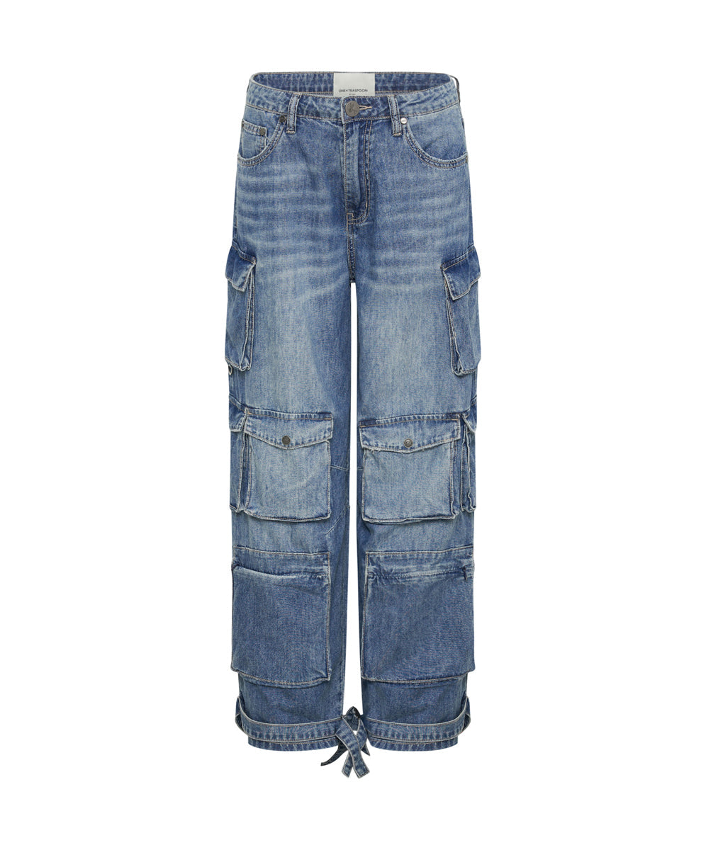 Jeans Sale Epic Cargo High Waist Denim Jeans - Pacifica