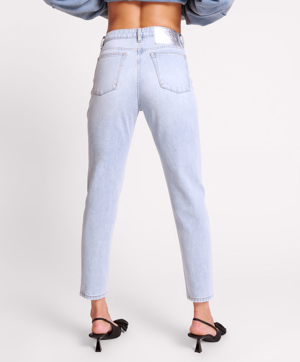 Products Legends High Waist Straight Leg Denim Jeans - Blue Latte