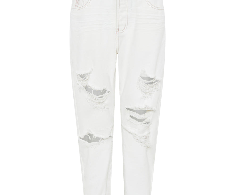 Saints Low Waist Boyfriend Denim Jeans - Pearl