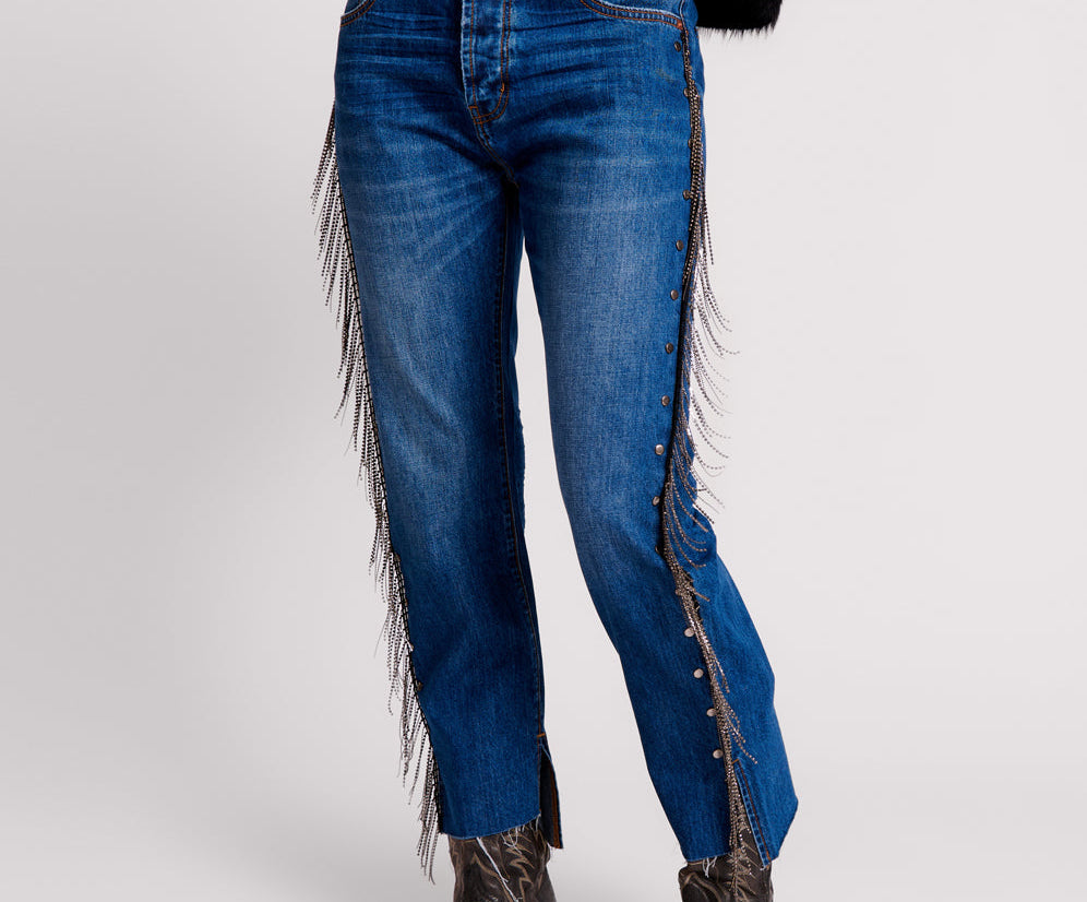 BLUEMOON JEWELLED HOOLIGANS MID WAIST RELAXED JEANS