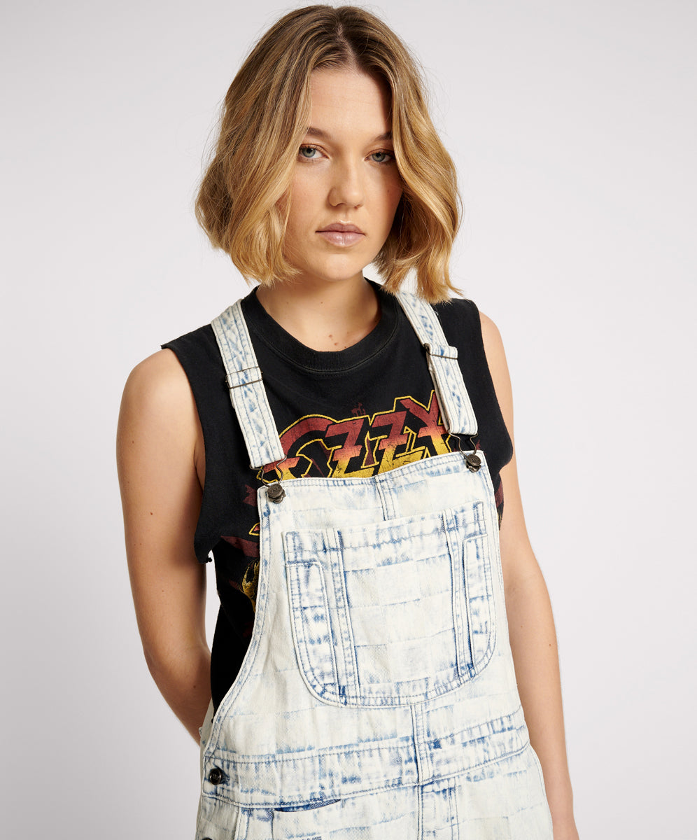 Stanton St Denim Mini Pini Dress - White Check | One