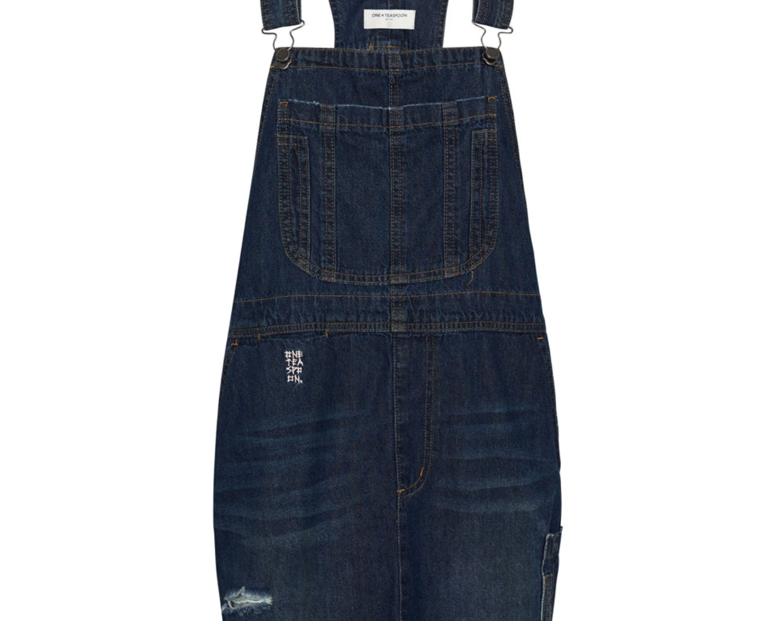 royal blue denim dress Sleeveless Denim Midi Dress (Women)