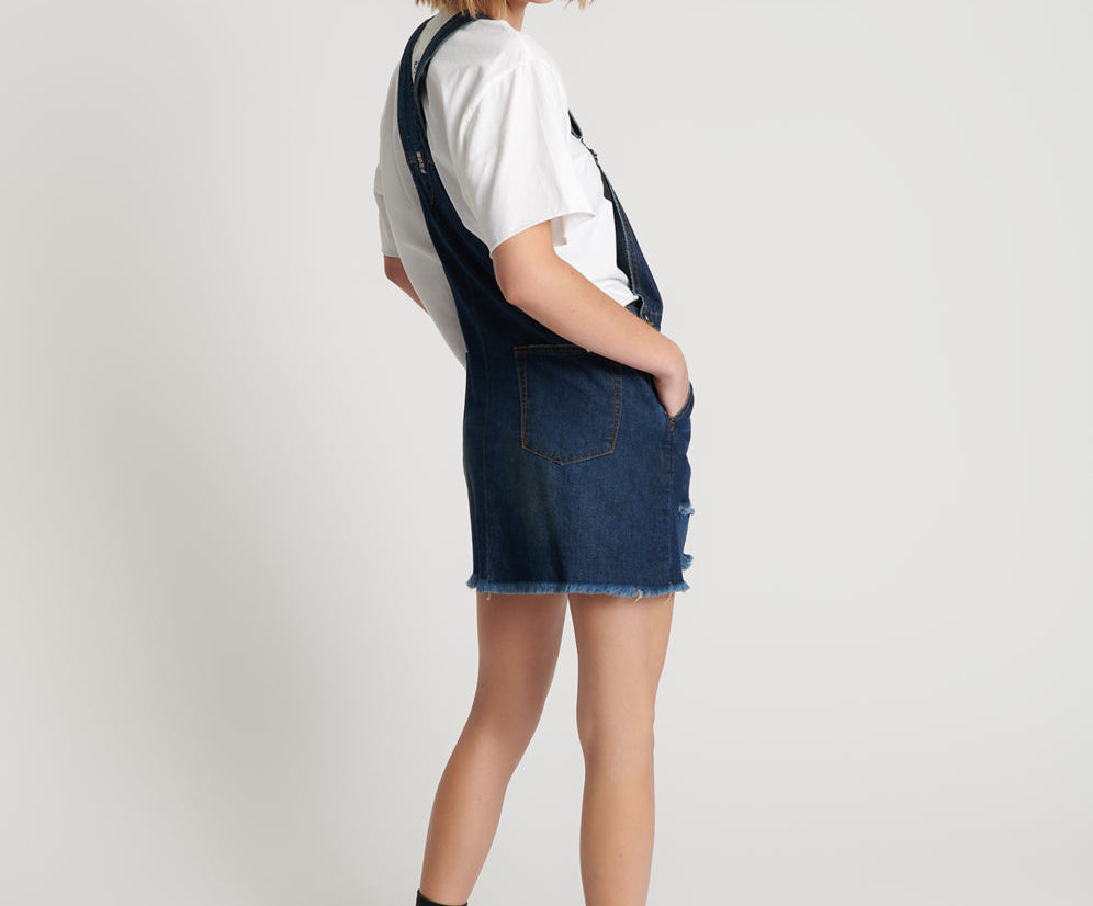 Stanton St Denim Mini Pini Dress - Royal Blue