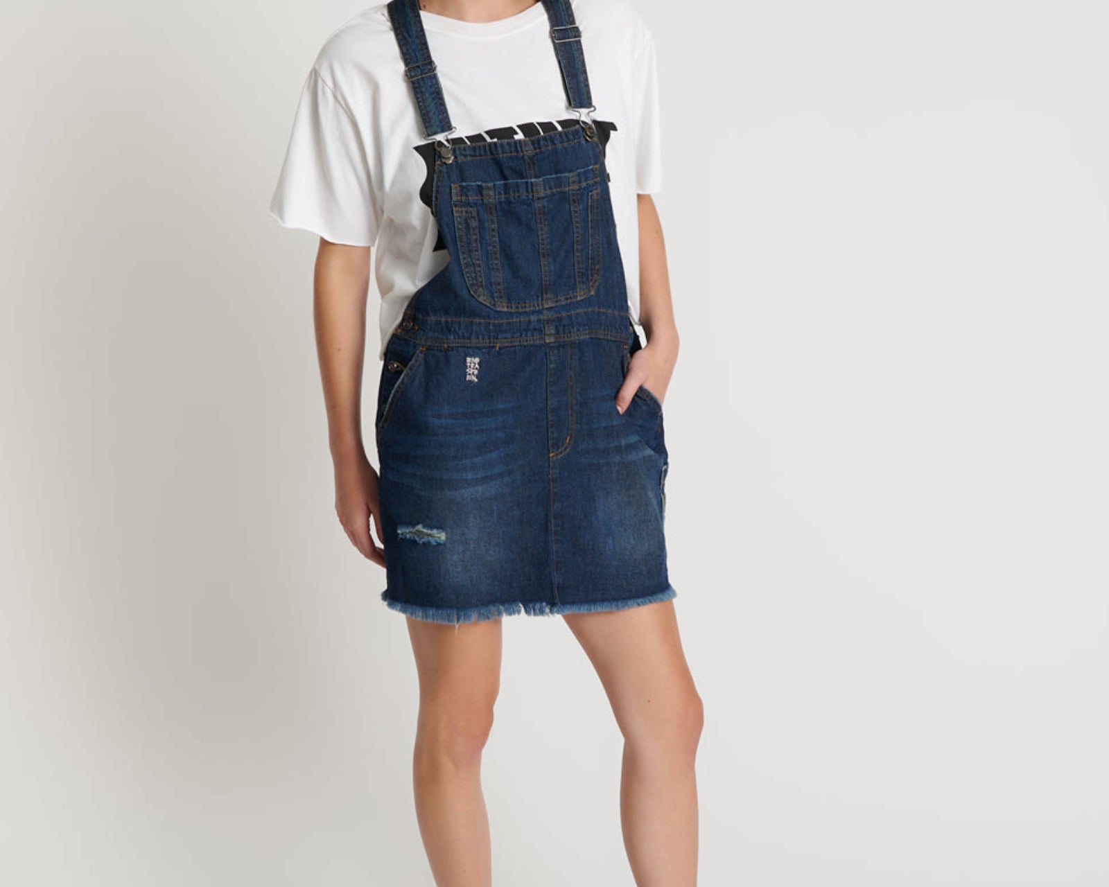 Stanton St Denim Mini Pini Dress - Royal Blue