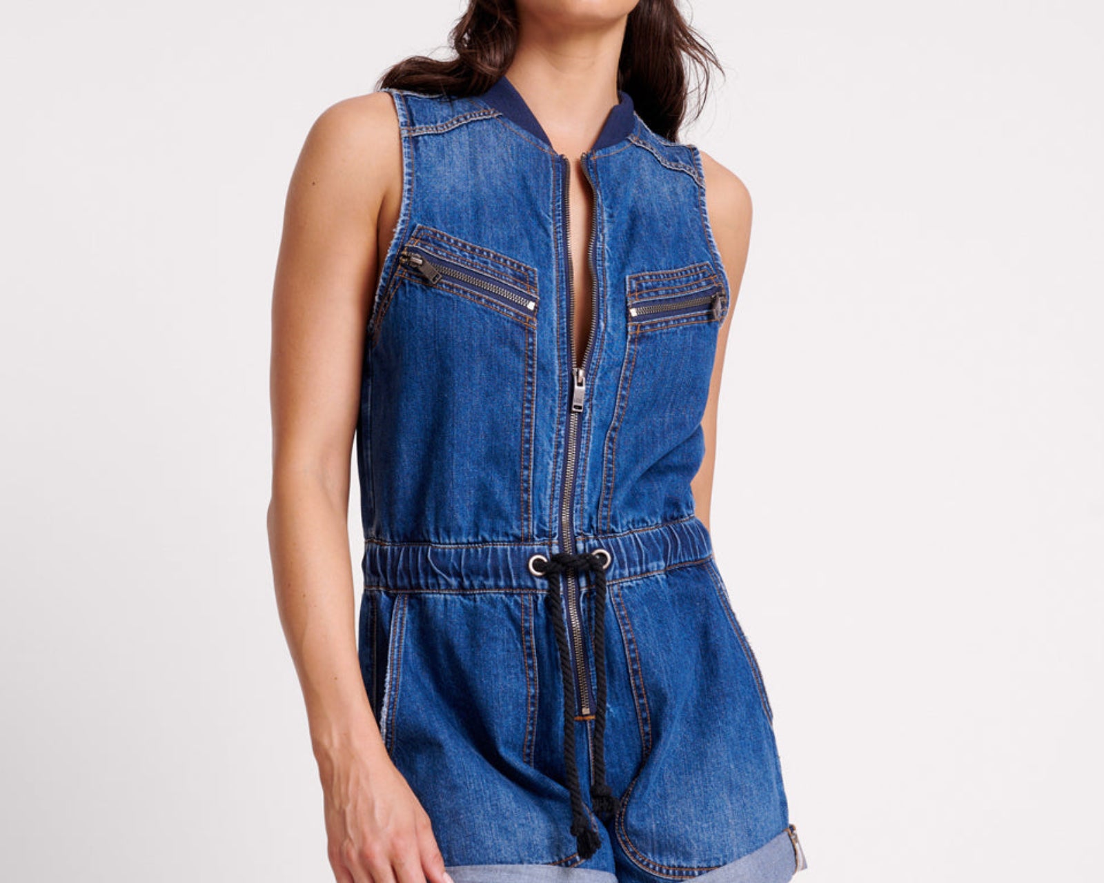 Lilly Sporty Denim Jumpsuit - Blue Moon