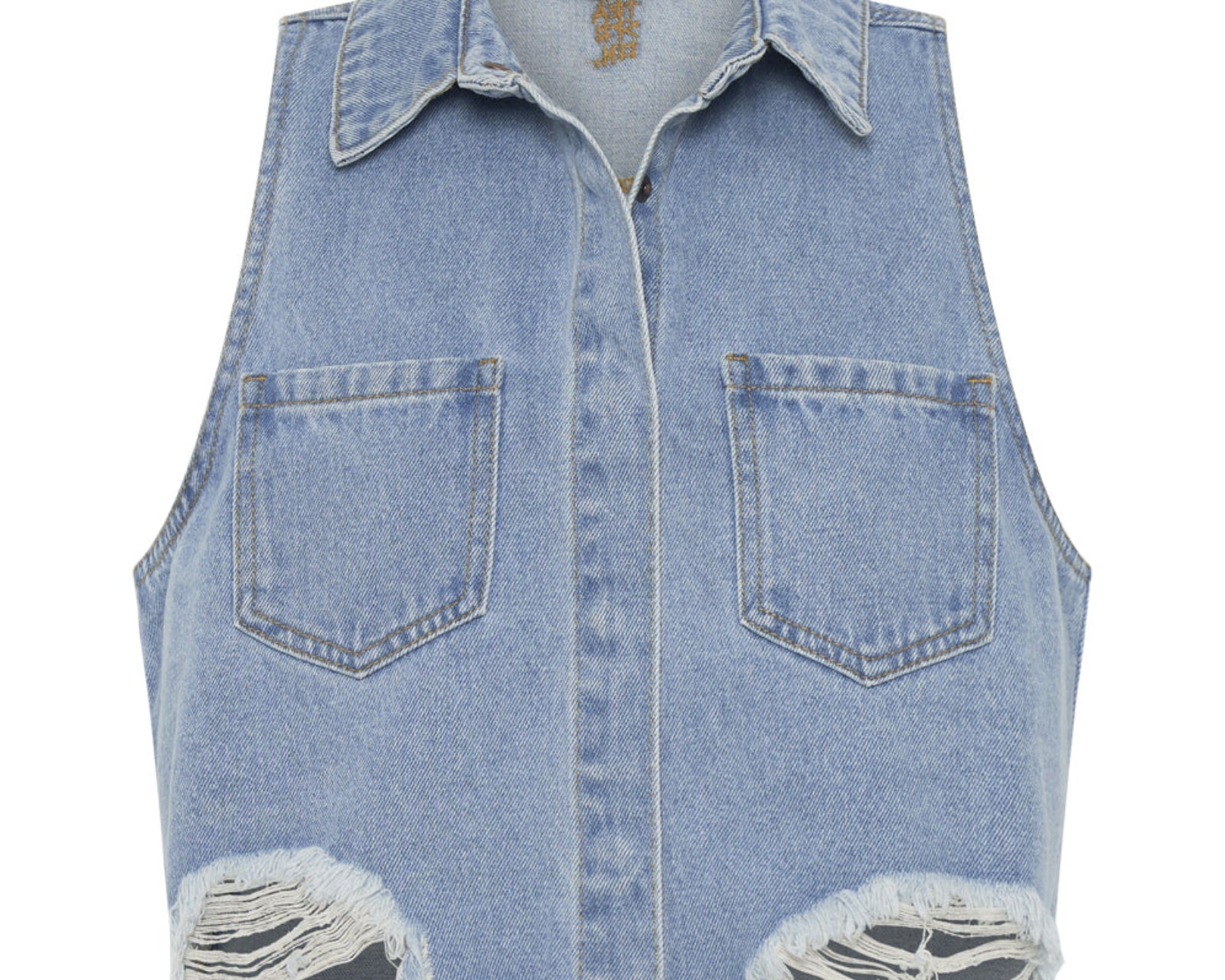 Braxton Cropped Denim Top - Bolt Blue