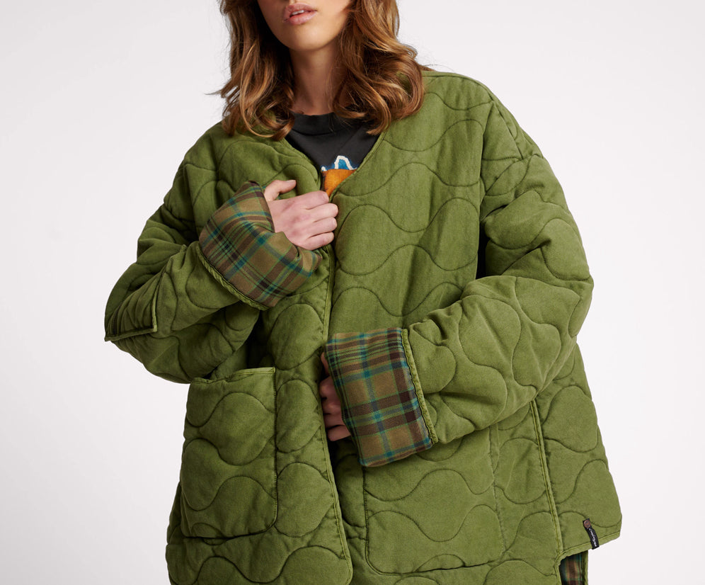 CANVAS QUILTED FLANNEL JACKET