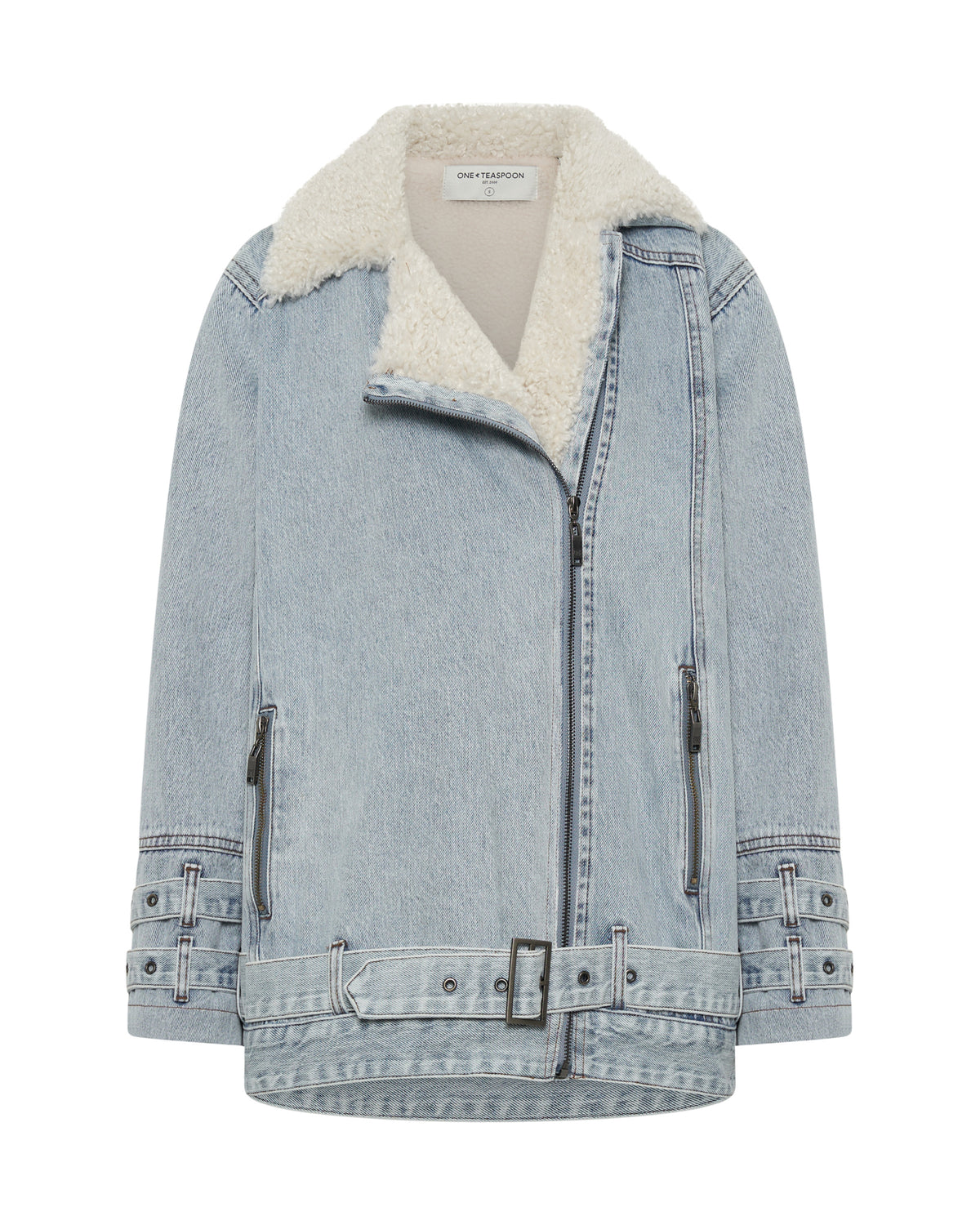 Aviator Denim Jacket - Salty Dog Blue | One Teaspoon USA