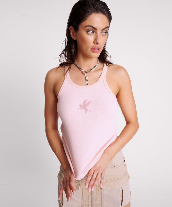 ROSE QUARTZ ONE TEASPOON RIB SINGLET