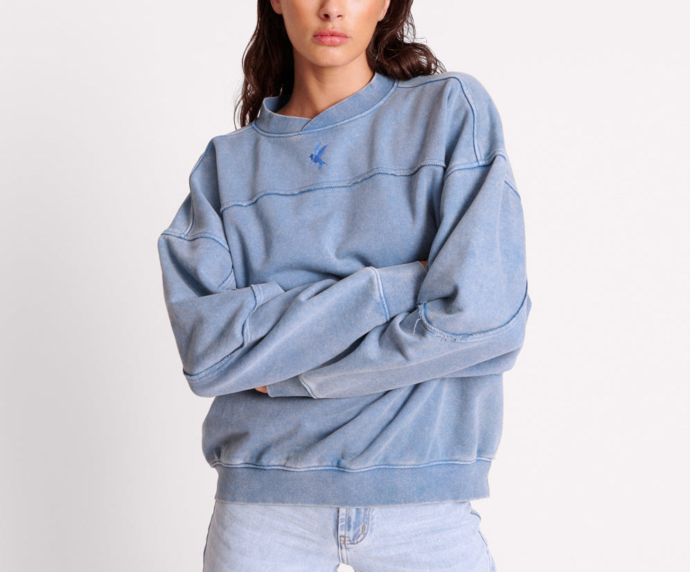 BLUE ACID RETRO CREW SWEATER