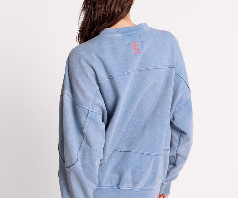 BLUE ACID RETRO CREW SWEATER