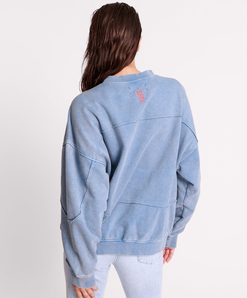 BLUE ACID RETRO CREW SWEATER