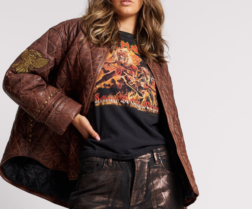 VINTAGE BROWN EAGLE EYE WADDED JACKET