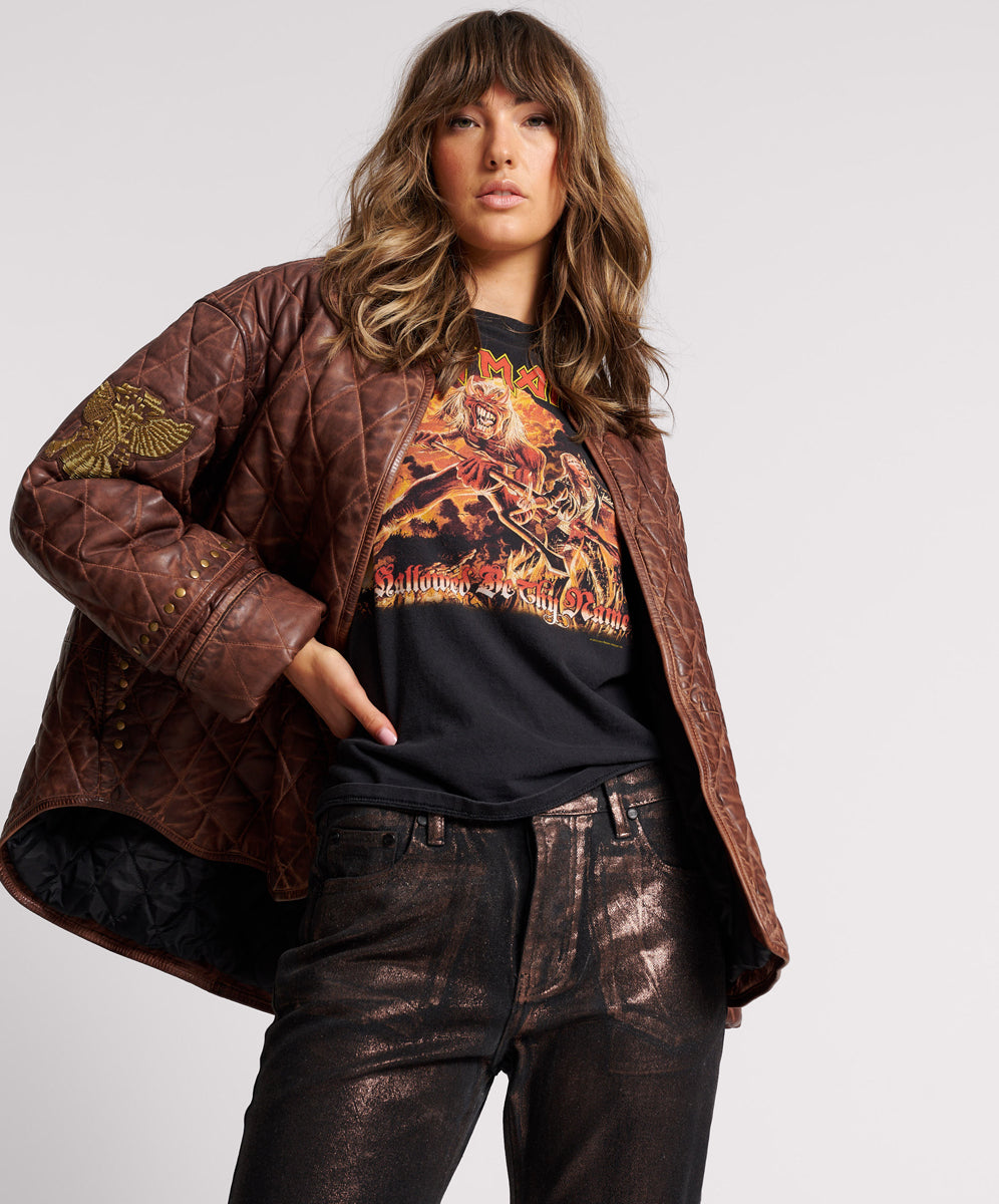 Products VINTAGE BROWN EAGLE EYE WADDED JACKET