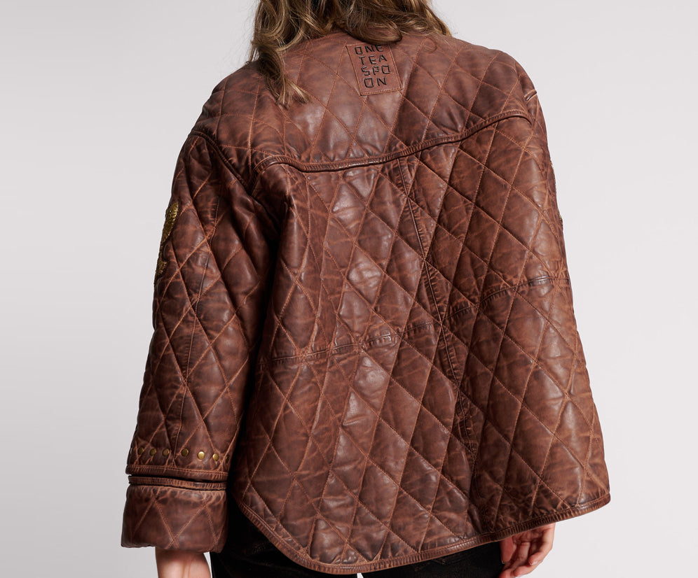 VINTAGE BROWN EAGLE EYE WADDED JACKET