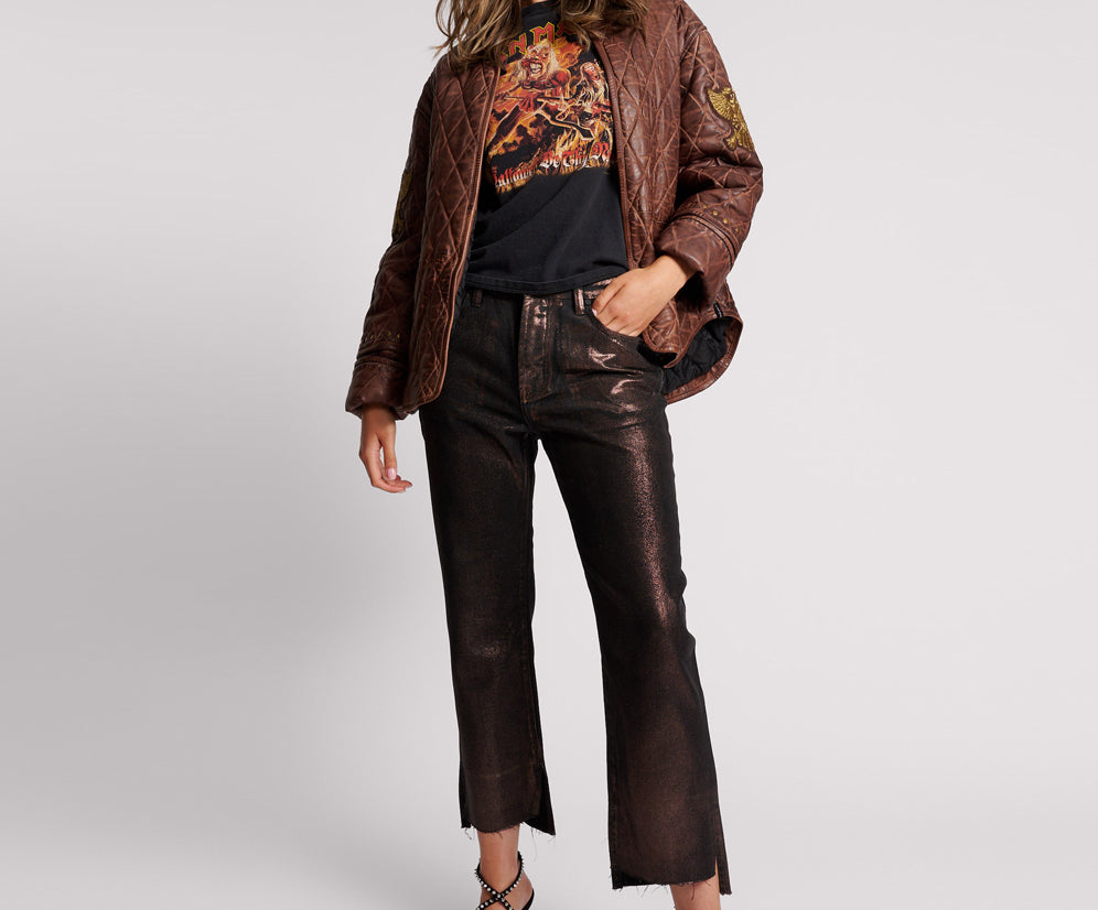 VINTAGE BROWN EAGLE EYE WADDED JACKET