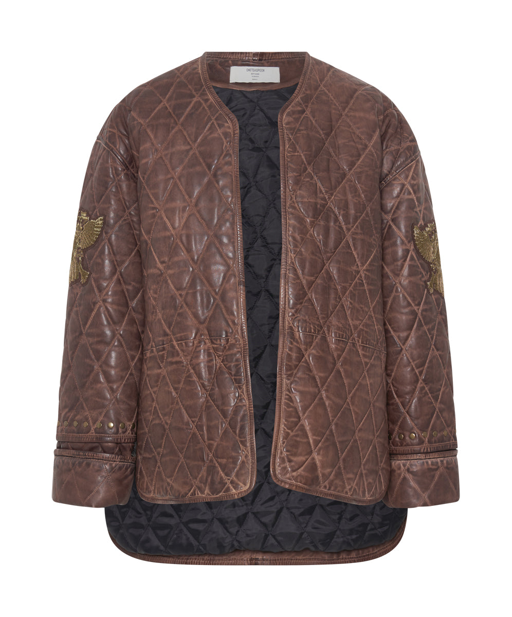 Products VINTAGE BROWN EAGLE EYE WADDED JACKET