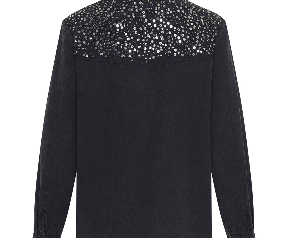 Western Denim Shirt - Black