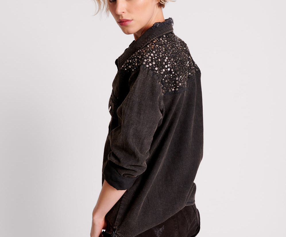 Western Denim Shirt - Black
