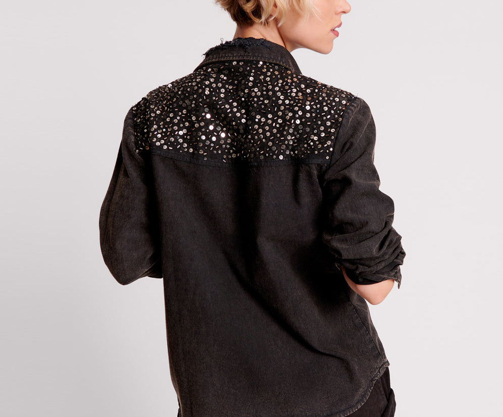 Western Denim Shirt - Black