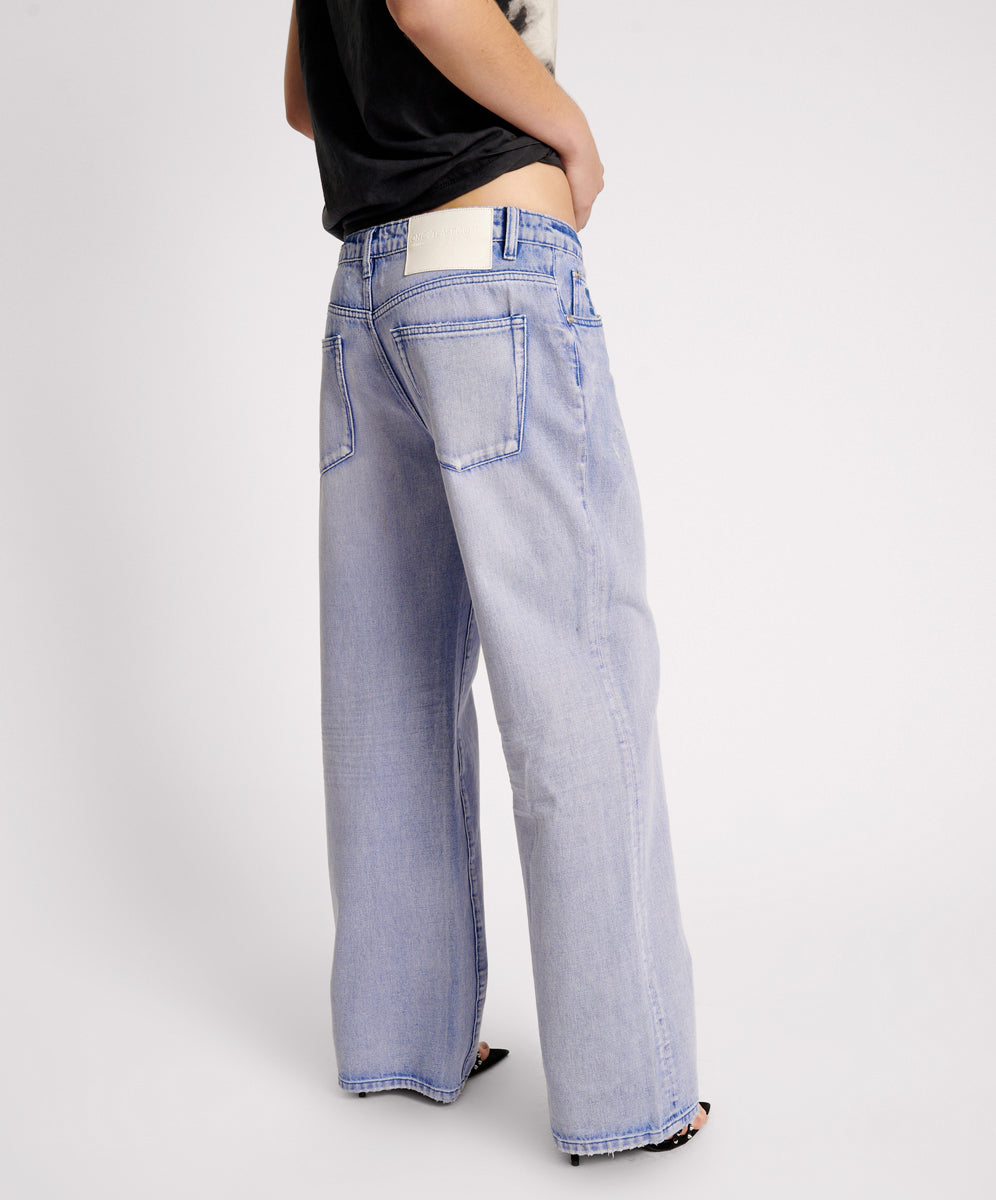 Low Riders Low Waist Wide Leg Denim Jeans - Cupid Blue | One