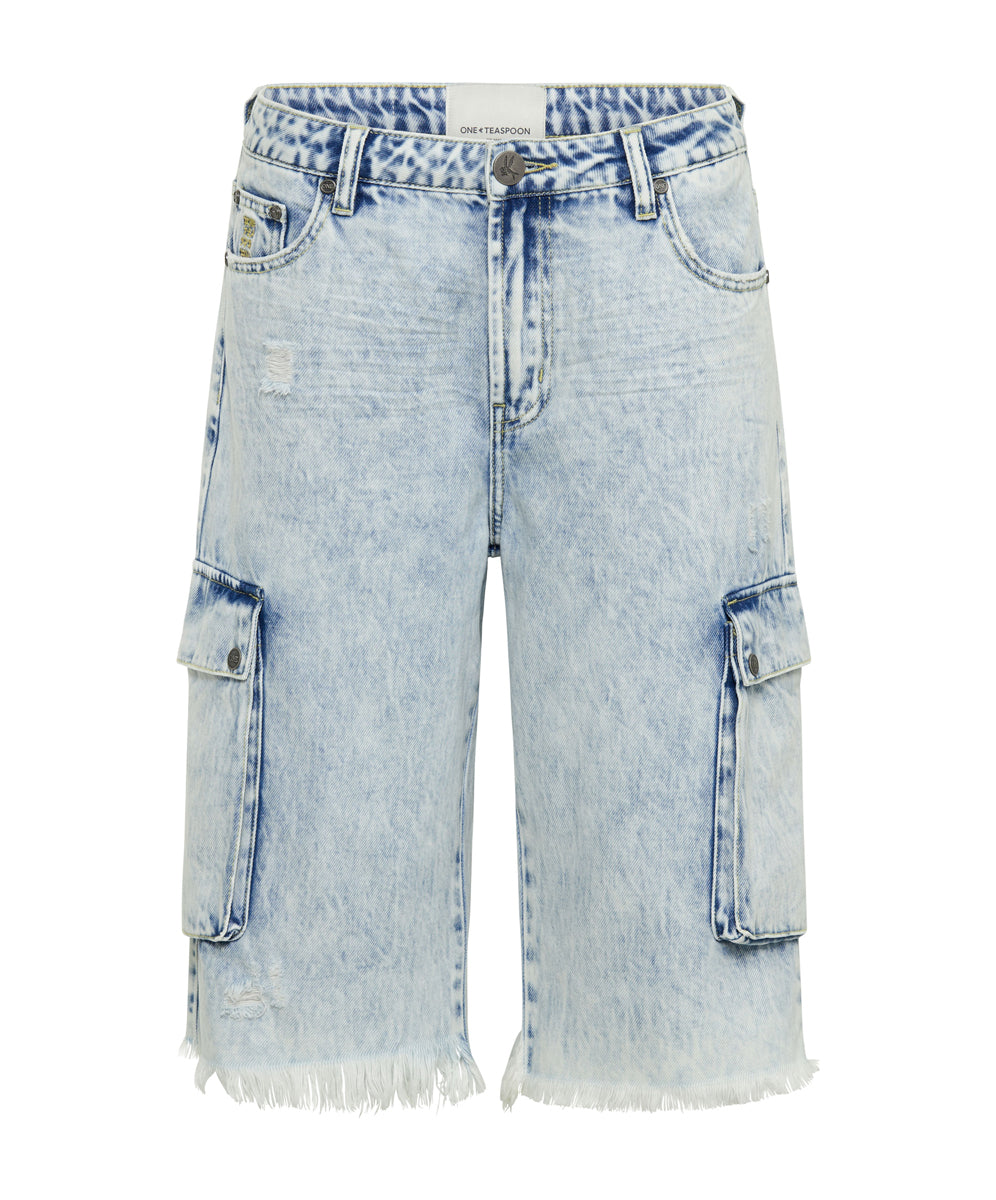 Products Skater Girl Low Waist Super Long Leg Shorts - Depeche Blue