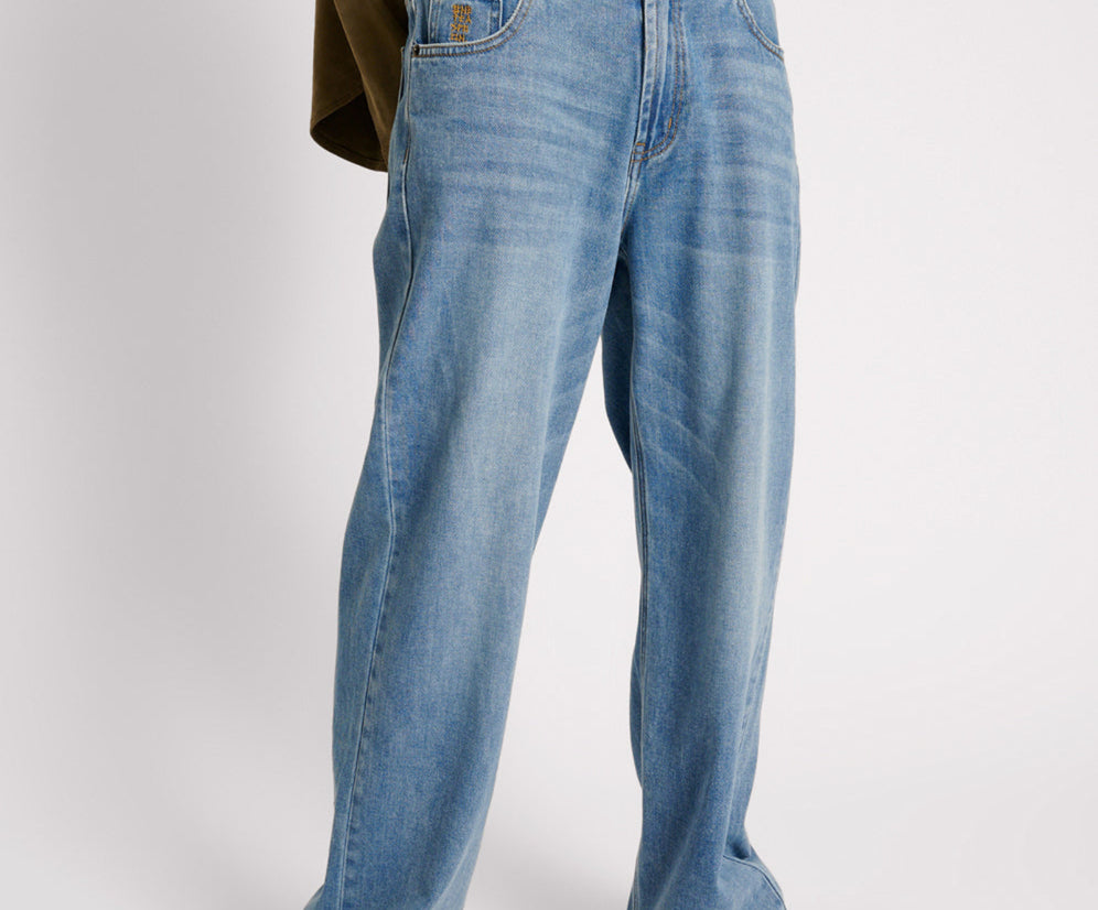 Jackson Mid Waist Wide Leg Denim Jeans Blue Rapture One