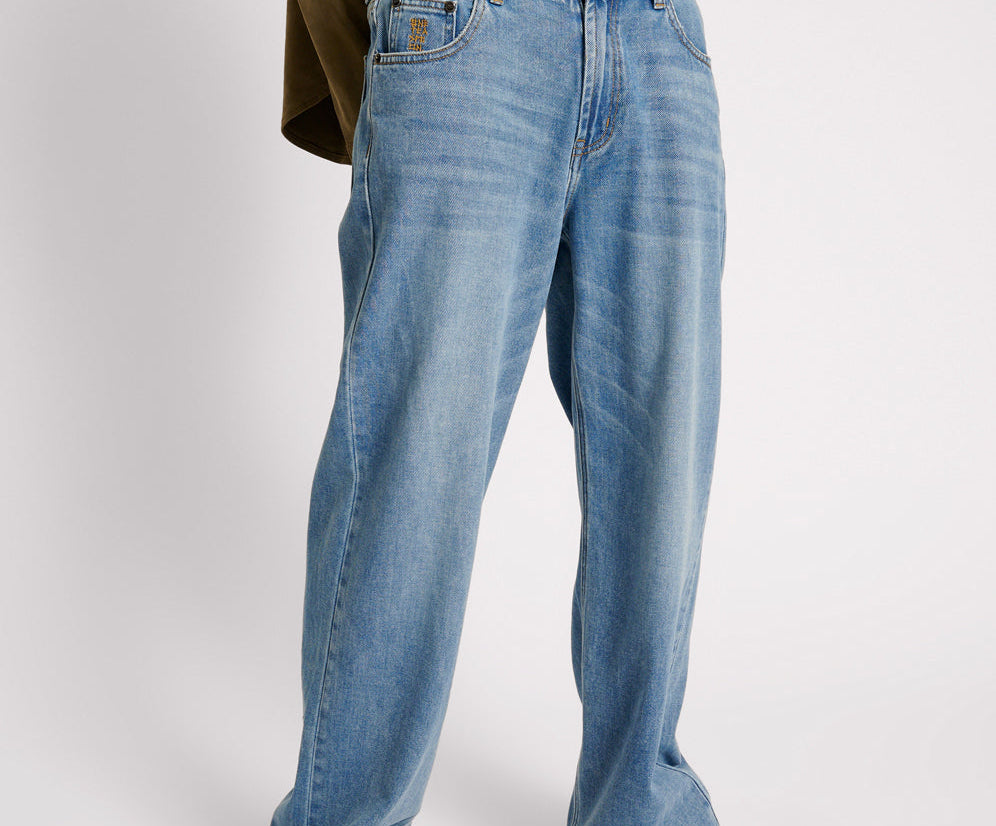 BLUE RAPTURE JACKSON MID WAIST WIDE LEG DENIM JEANS