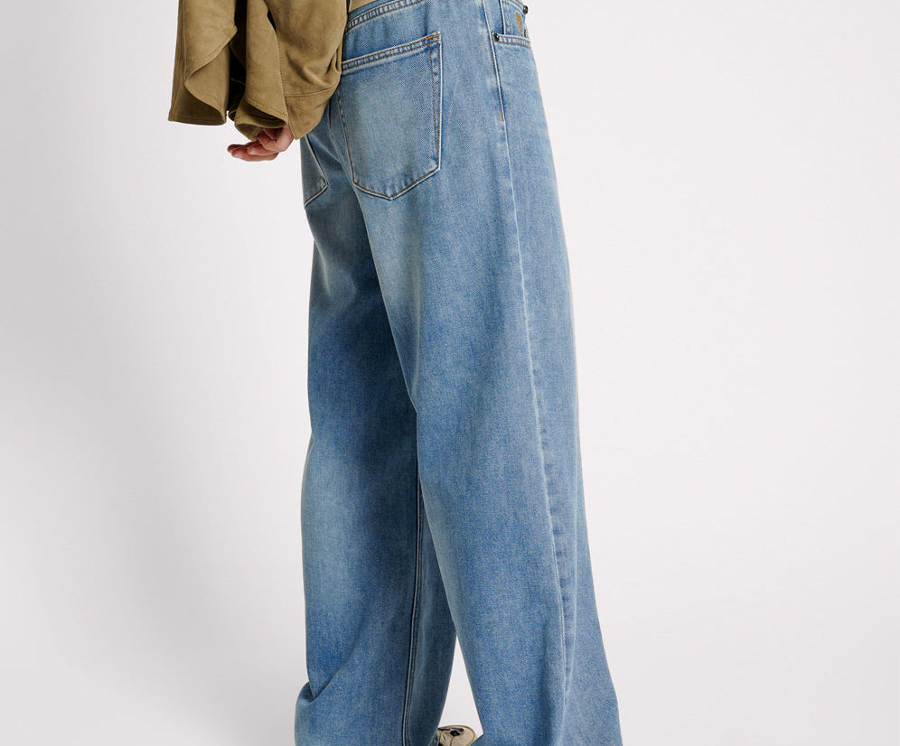 BLUE RAPTURE JACKSON MID WAIST WIDE LEG DENIM JEANS