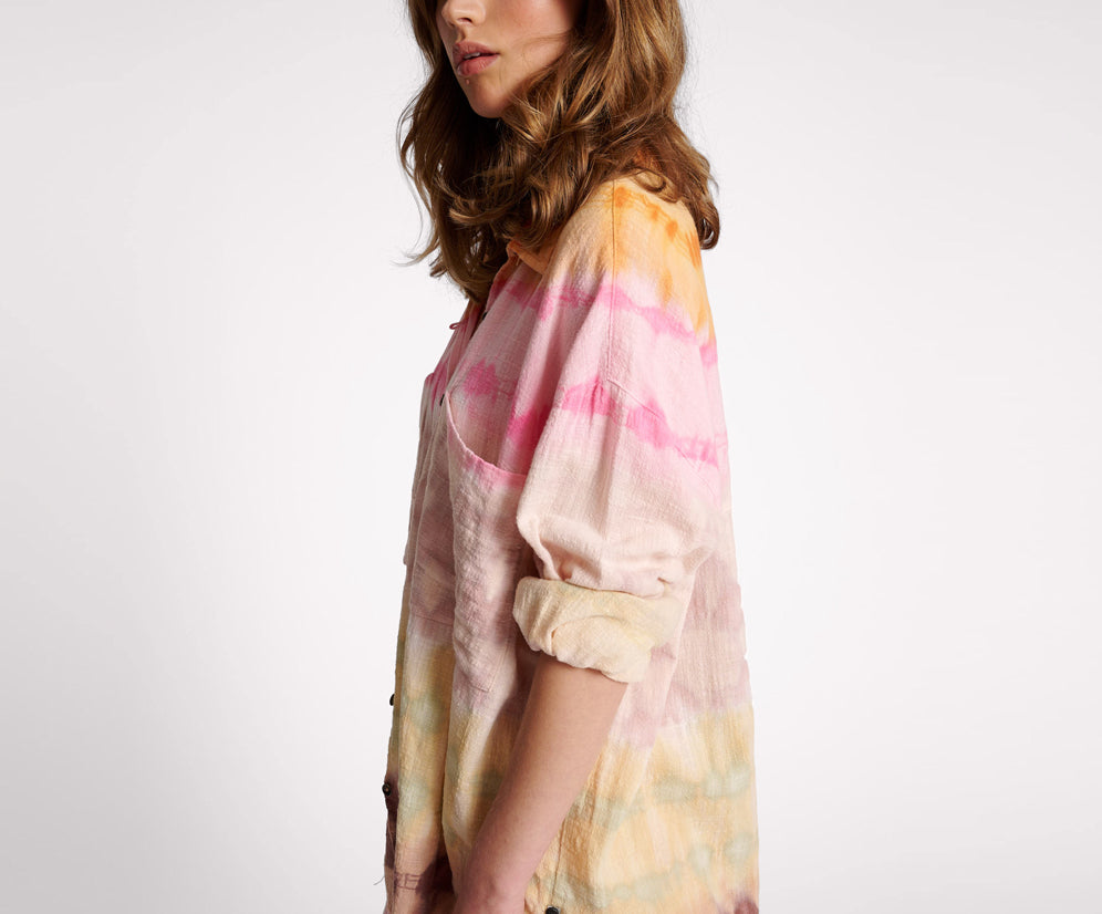 Mirage Hand Dyed Muslin Longline Shirt - Multi