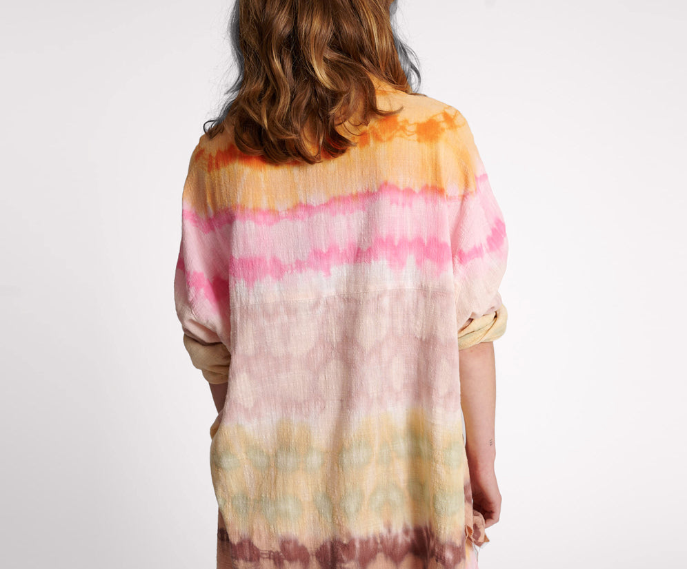 Mirage Hand Dyed Muslin Longline Shirt - Multi