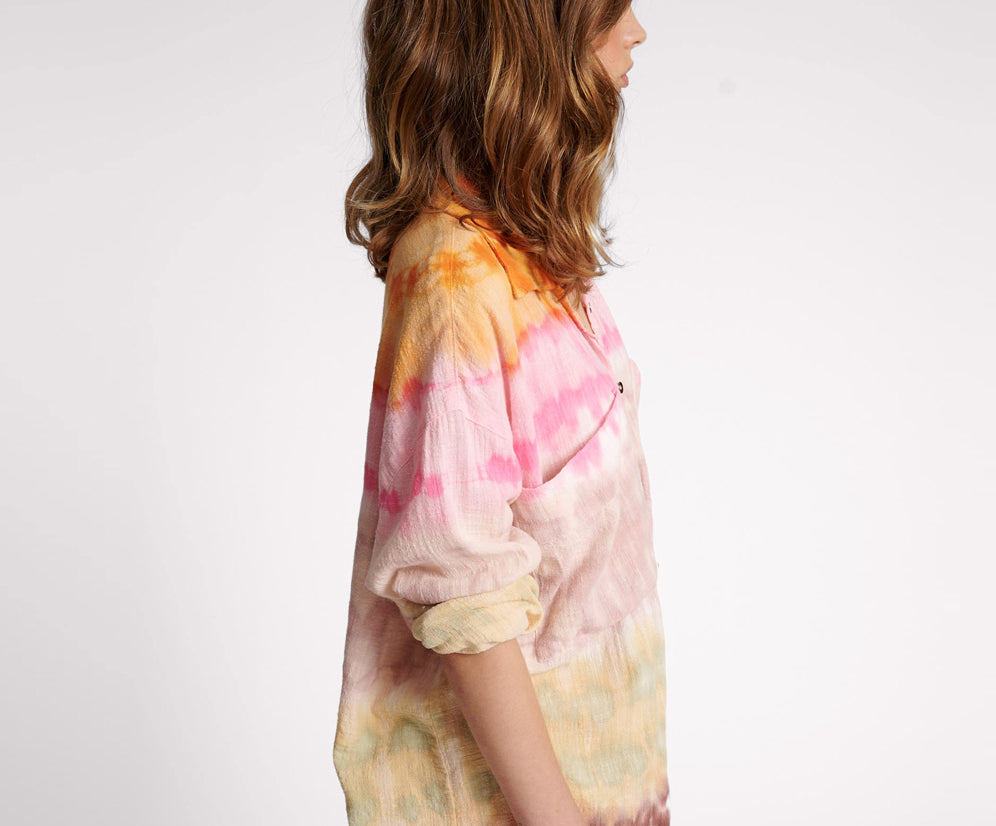 Mirage Hand Dyed Muslin Longline Shirt - Multi