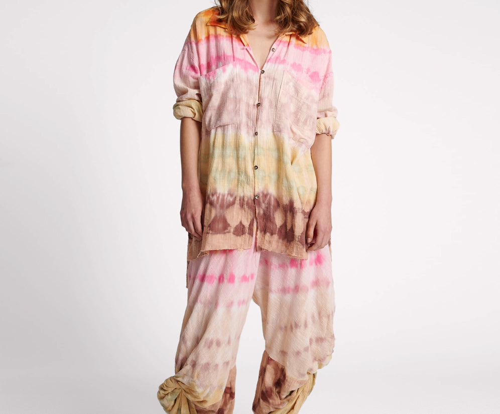 Mirage Hand Dyed Muslin Longline Shirt - Multi