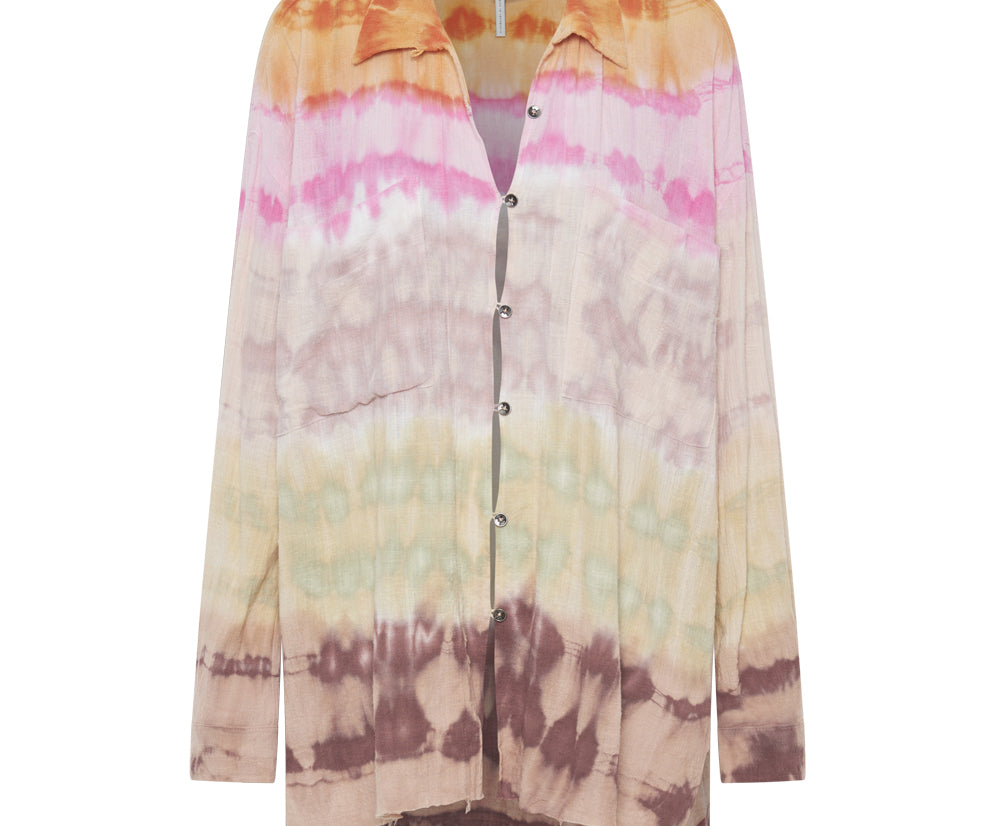Mirage Hand Dyed Muslin Longline Shirt - Multi