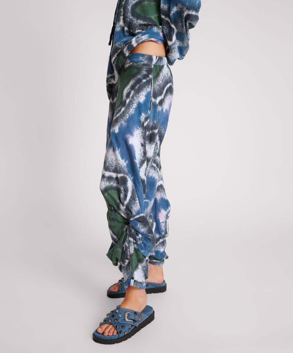 Products HAND PAINTED FLORAL MUSLIN GYPSY PANT