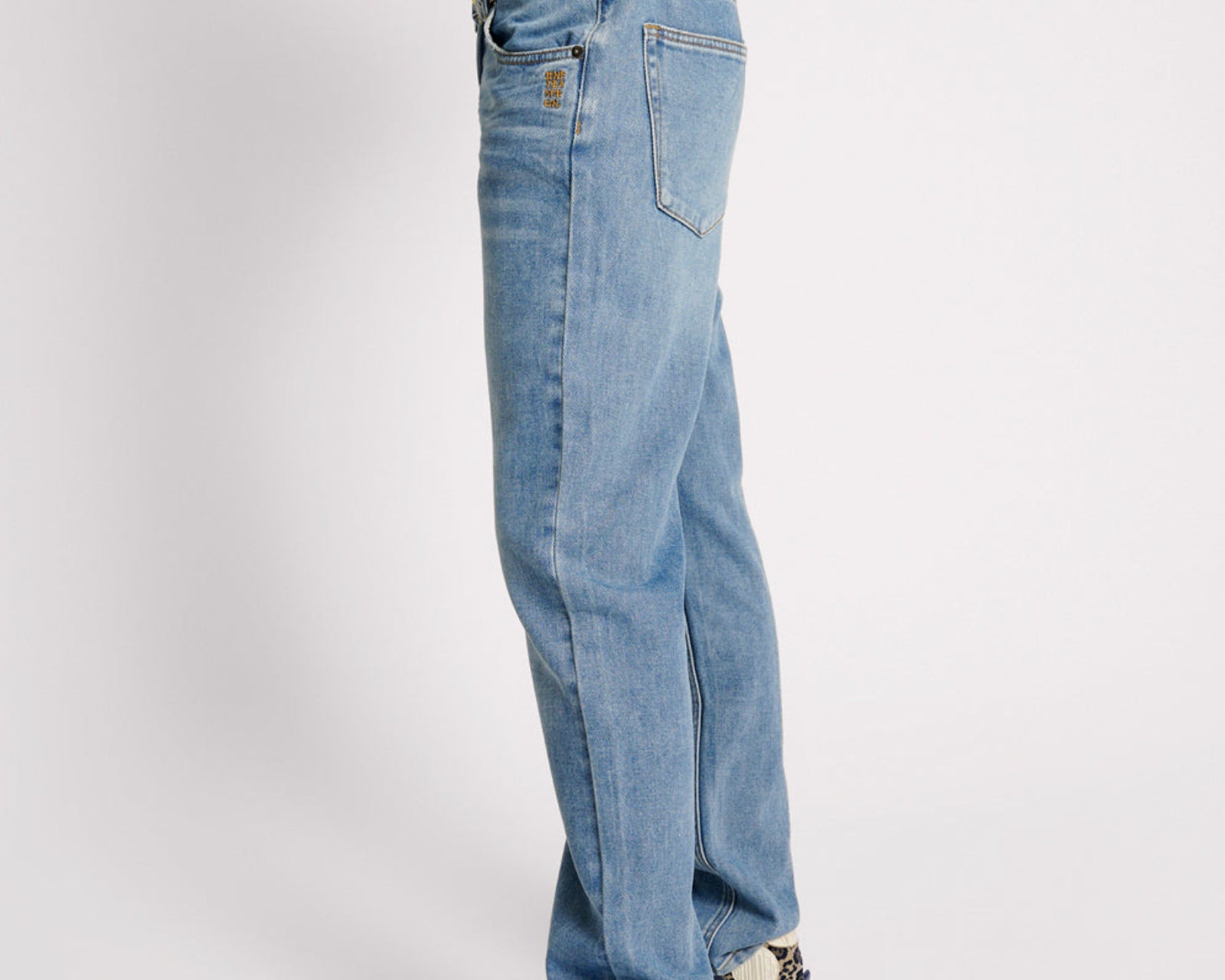 Truckers Mid Waist Straight Leg Denim Jeans - Blue Rapture