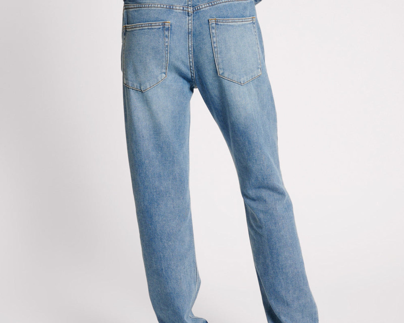 Truckers Mid Waist Straight Leg Denim Jeans - Blue Rapture