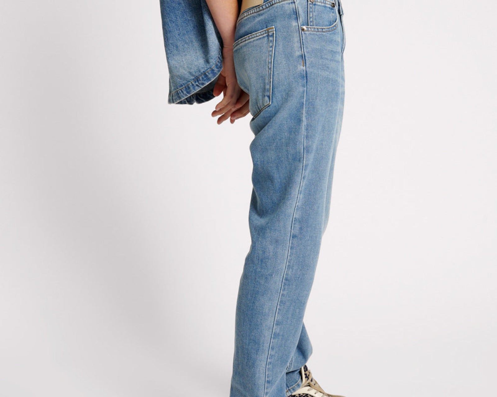 Truckers Mid Waist Straight Leg Denim Jeans - Blue Rapture