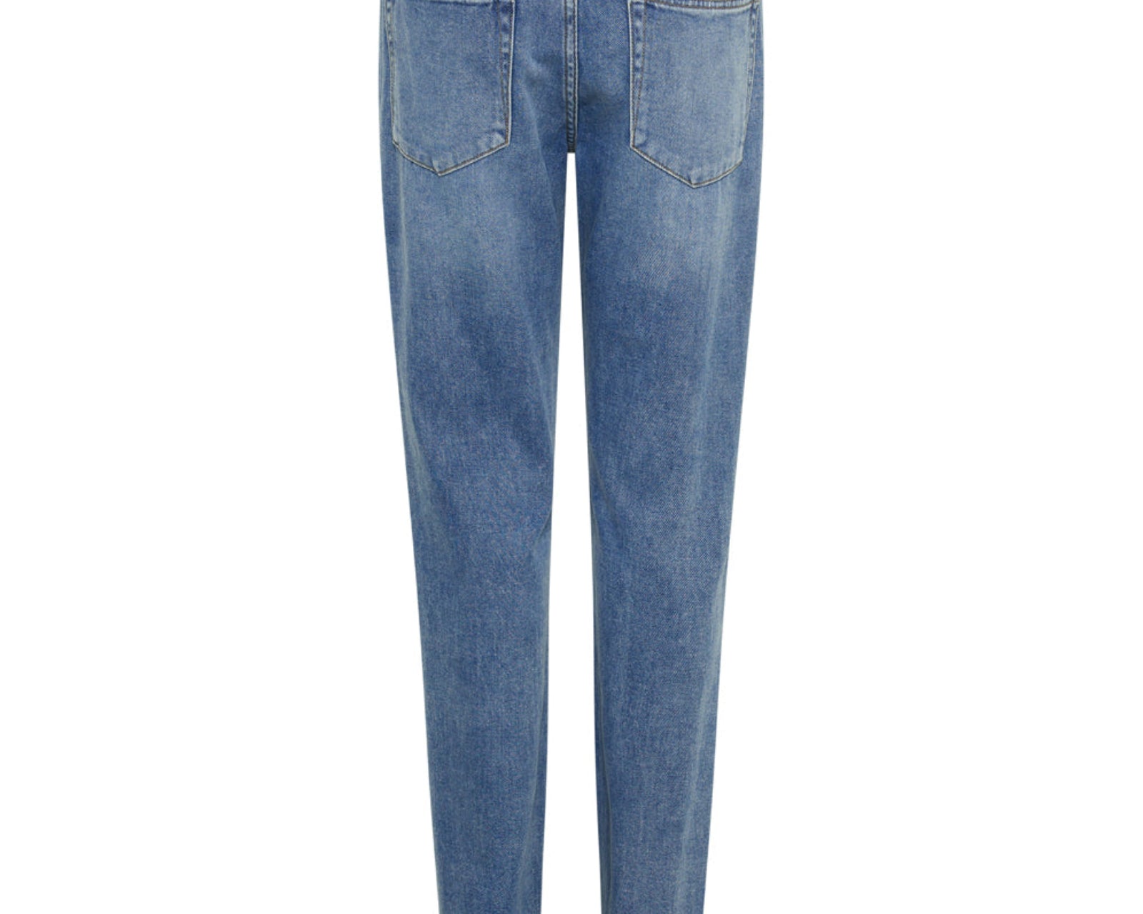 Truckers Mid Waist Straight Leg Denim Jeans - Blue Rapture