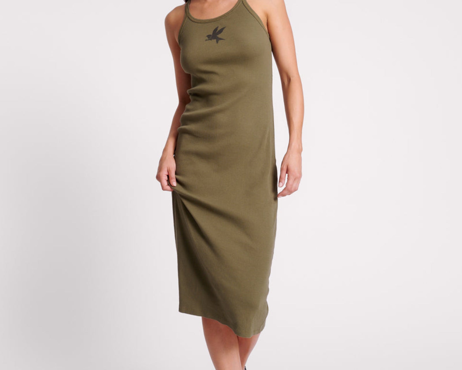 One Teaspoon Ribbed Singlet Midi Dress - Khaki | One Teaspoon USA One Teaspoon Ribbed Singlet Midi Dress - Khaki | One Teaspoon USA