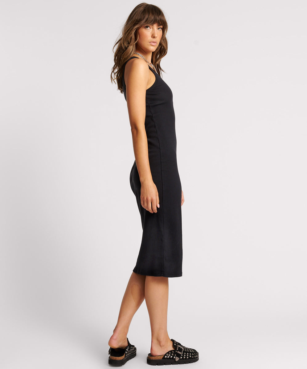 emerald green black tie dress Milly Women's Nalani Pleated Midi Dress - Black main image 1