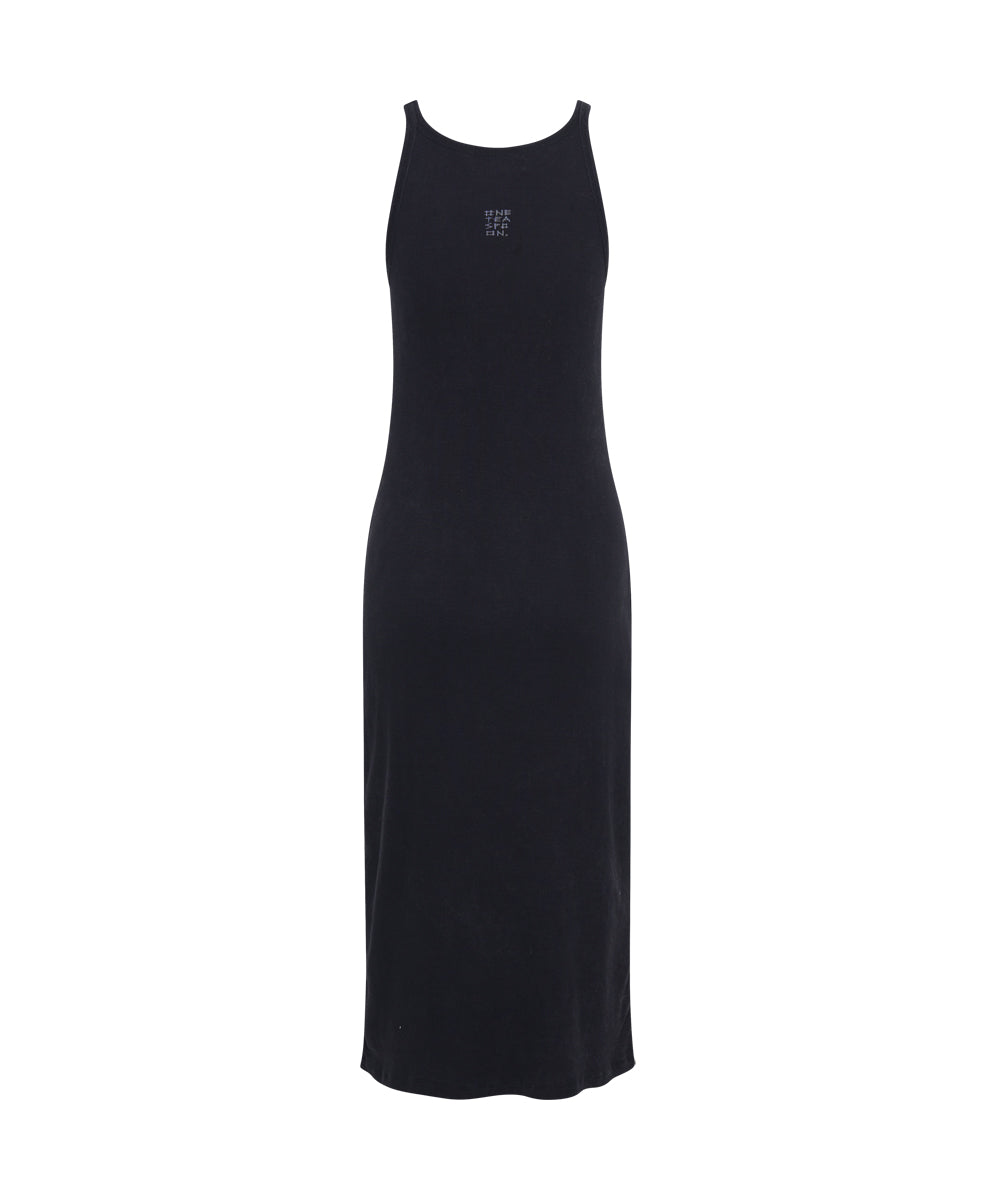 Washed Black One Teaspoon Rib Singlet Midi Dress - Black